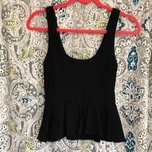 Black Bebe Peplum Tank